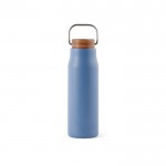 Flasche aus recyceltem Edelstahl mit Holzdeckel, 300 ml farbe blau