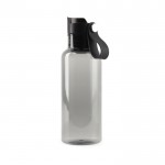 Flasche aus RPET für Kaltgetränke mit Tragegriff, 600 ml farbe schwarz