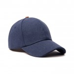 Mütze aus recycelter Baumwolle mit Kunstleder-Details farbe marineblau
