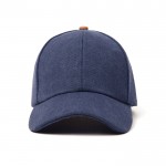 Mütze aus recycelter Baumwolle mit Kunstleder-Details farbe marineblau dritte Ansicht