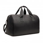 Reisetasche aus recyceltem Kunstleder mit großem Fach farbe schwarz