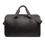Reisetasche aus recyceltem Kunstleder mit großem Fach farbe schwarz fünfte Ansicht