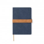 Notizbuch aus recyceltem Canvas mit linierten Blättern, A5 farbe marineblau