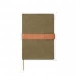 Notizbuch aus recyceltem Canvas mit linierten Blättern, A5 farbe grün