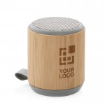 Lautsprecher aus natürlichem Bambus und Stoff Ansicht mit Druckbereich