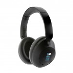 Faltbarer Kopfhörer mit Geräuschunterdrückung und Sitzkissen farbe schwarz Ansicht mit Druckbereich