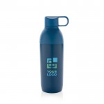Thermoflasche aus Edelstahl mit abnehmbarem Deckel, 540 ml farbe blau Ansicht mit Druckbereich