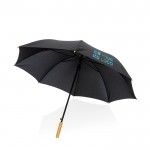 Recycelter Regenschirm mit Bambusgriff Ansicht mit Druckbereich
