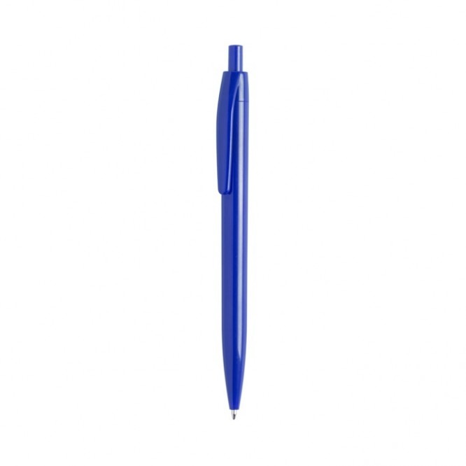 Farbiger Kugelschreiber mit glänzender Oberfläche, Farbe blau