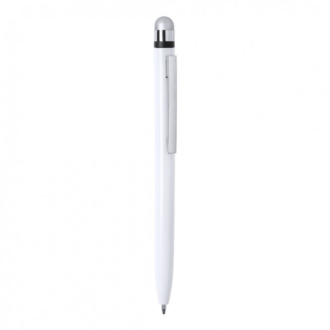 Kugelschreiber Touchpen mit antibakterieller Behandlung, Farbe weiß 
