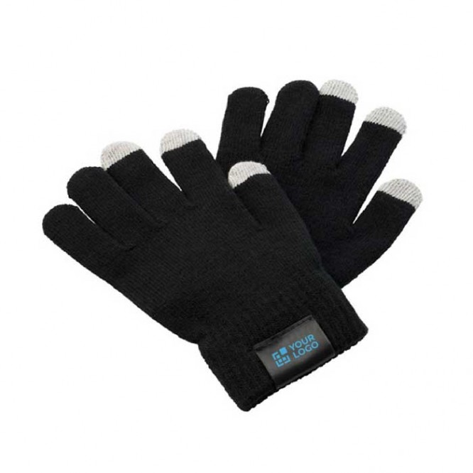 Taktile Handschuhe aus Polyester Ansicht mit Druckbereich