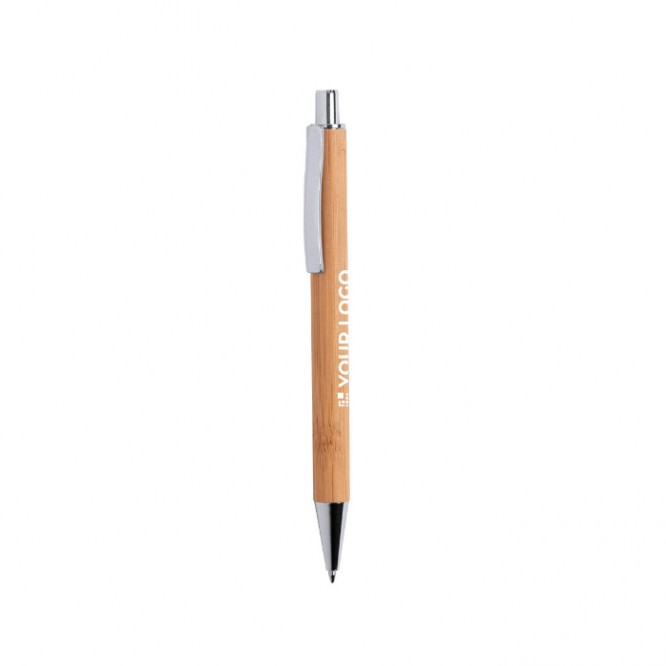 Kugelschreiber aus Bambus mit Metallclip