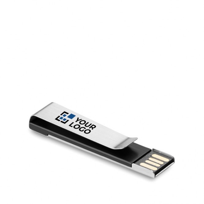 Bedruckter USB-Stick mit Clip Farbe schwarz