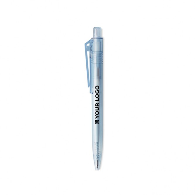 Kugelschreiber als Werbegeschenk mit drehbarem Clip Farbe grau
