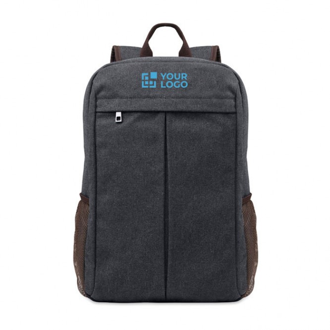 Notebook-Rucksack aus Segeltuch 450 g/m2 Ansicht mit Druckbereich