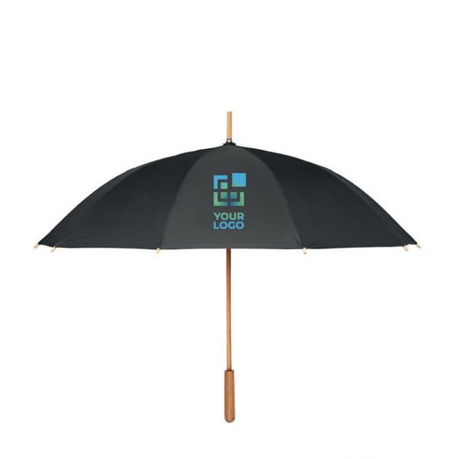 Windfester RPET-Pongee-Regenschirm mit manueller Öffner mit Bambusstruktur Ø104