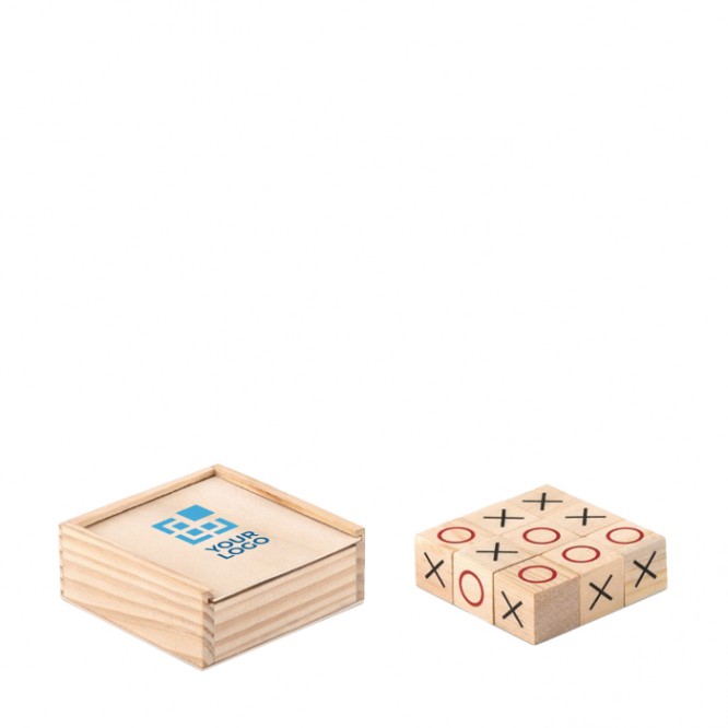 Spiel Tic-Tac-Toe aus Holz Farbe holzton