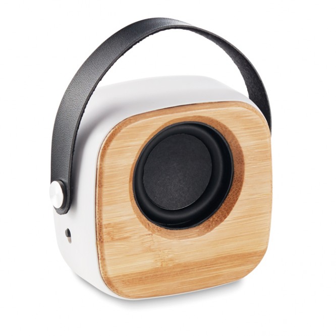 Lautsprecher aus Bambus mit Logo und Bluetooth 5.0