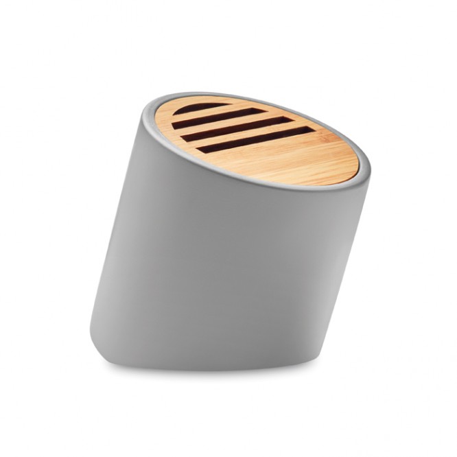 Bluetooth-Lautsprecher aus Zemnt als Merchandising Farbe grau