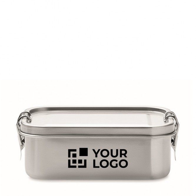 Lunchbox aus Edelstahl mit Logo Ansicht mit Druckbereich