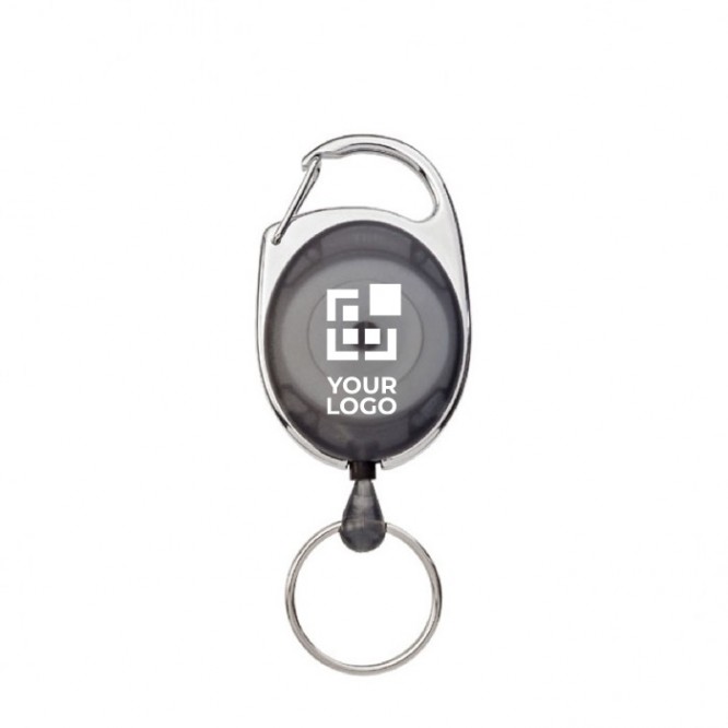 Original-Schlüsselanhänger mit Karabiner und ausziehbarem Clip Druckansicht mit Logo