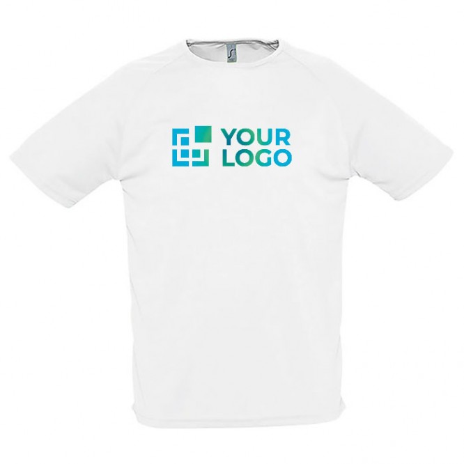 Atmungsaktive T-Shirts mit Logo bedrucken Farbe weiß