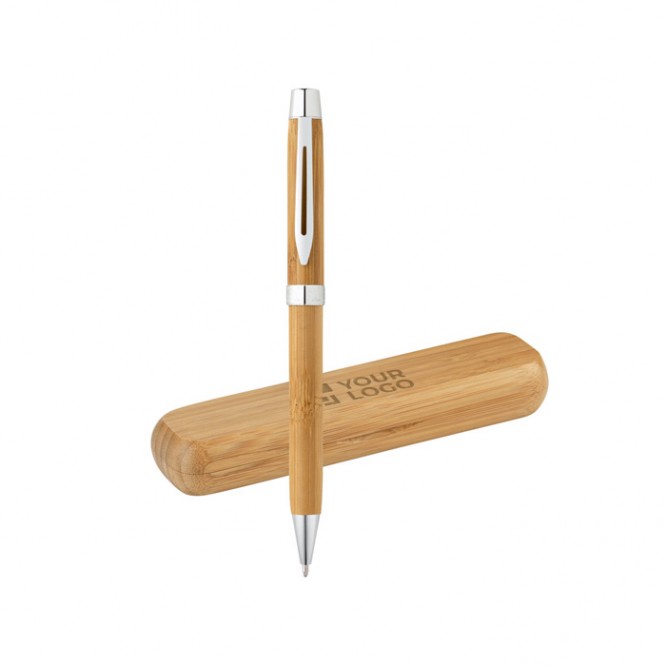 Werbegeschenk Kugelschreiber aus Bambus im Etui