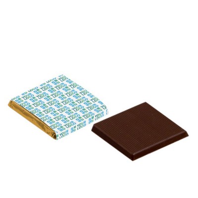 Quadratische Schokoladentäfelchen in goldener Verpackung 5g