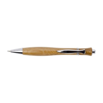 Kugelschreiber mit Metalldetails Farbe Braun erste Ansicht