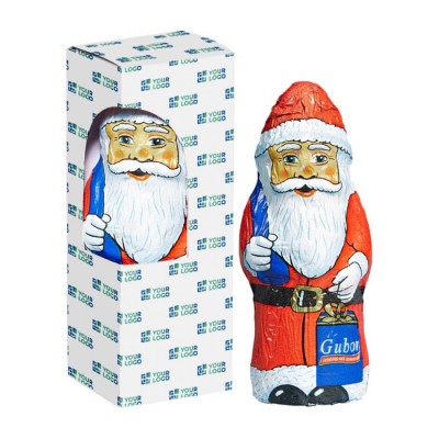 Schokolade in Form eines Weihnachtsmannes in Weihnachtsbox