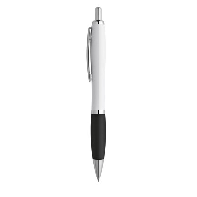 Kugelschreiber mit weißem Schaft und farbigen Verzierungen