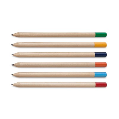 Bleistifte mit Farbdetail, die sich bedrucken lassen Ansicht in vielen Farben