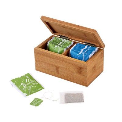 Box aus Bambus mit 20 Tee-Aufgüssen