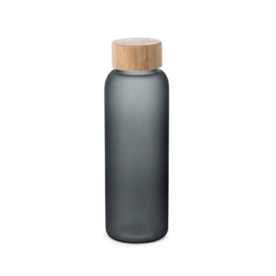 Farbige Glasflasche bedrucken Farbe schwarz Ansicht mit Druckbereich