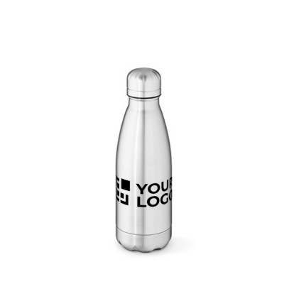 Glänzende Thermoflasche aus recyceltem Edelstahl, 400 ml
