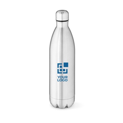 Glänzende Thermoflasche aus recyceltem Edelstahl, 1 L