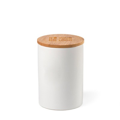 Keramikgefäß für die Küche mit Bambusdeckel, 900 ml