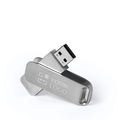 USB-Stick mit drehbarem Metallclip Ansicht mit Druckbereich