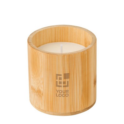 Öko Kerze aus Bambus mit pflanzlichem Wachs, hält 30h