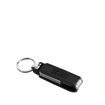 USB-Schlüsselanhänger mit Logo für Firmen Farbe schwarz