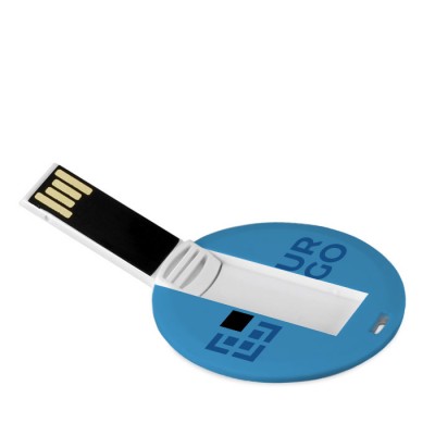 USB-Karte mit Aufdruck rund Farbe weiß