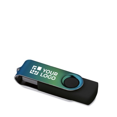 Bedrucken des Clips des USB-Sticks im Vollfarbdruck mit Logo