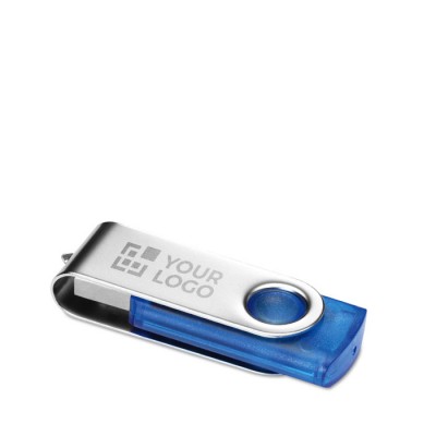 USB-Stick mit transparentem Gehäuse Werbeartikel Ansicht mit Druckbereich