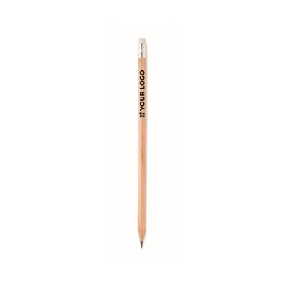 Klassischer Bleistift in Naturfarbe mit Radiergummi