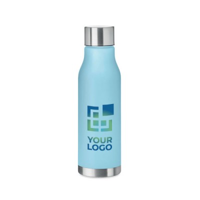 Flasche mit Logo und Gummibeschichtung Ansicht mit Druckbereich