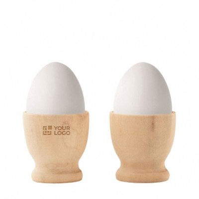 Zwei Eierbecher mit Logo bedrucken Ansicht mit Druckbereich