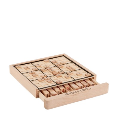 Sudoku aus Holz mit Logo bedruckt