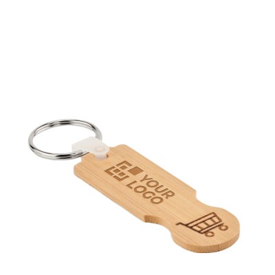 Bambus-Schlüsselanhänger für den Einkaufswagenchip