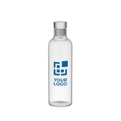 Flasche aus Borosilikatglas mit Kasten mit Logo