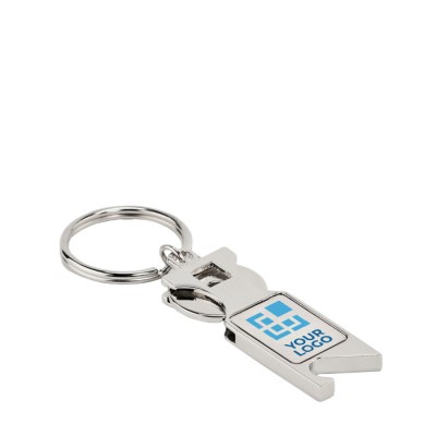 Schlüsselanhänger mit Flaschenöffner für Einkaufswagen